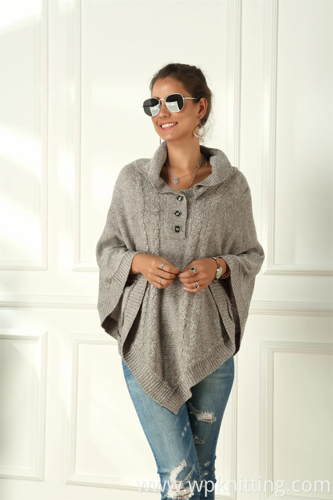 Large Size Shawl Cloak Irregular Loose Sweater Coat Women Knitwear